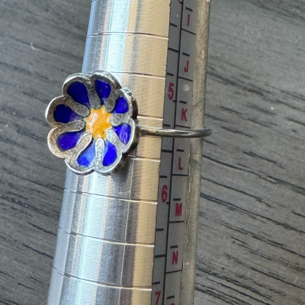 Portuguese Sterling Silver Floral Ring Size 5